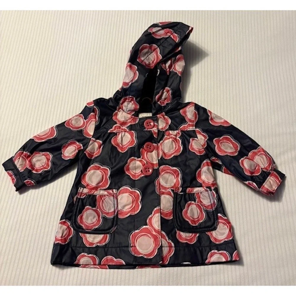 Old Navy toddler raincoat, size 6-12 months, fleece lined